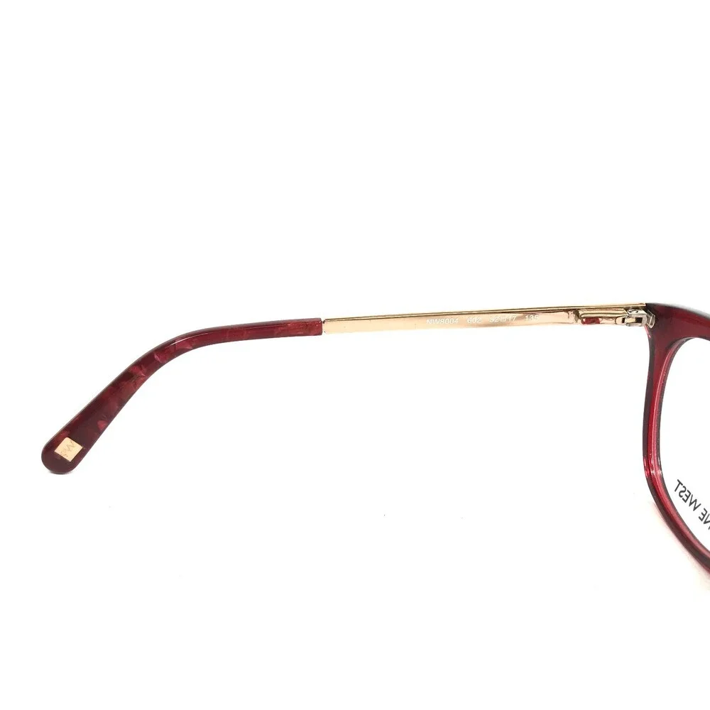 Nine West Eyeglasses Frames NW8004 602 Clear Red Gold Cat Eye Full Rim 52-17-135